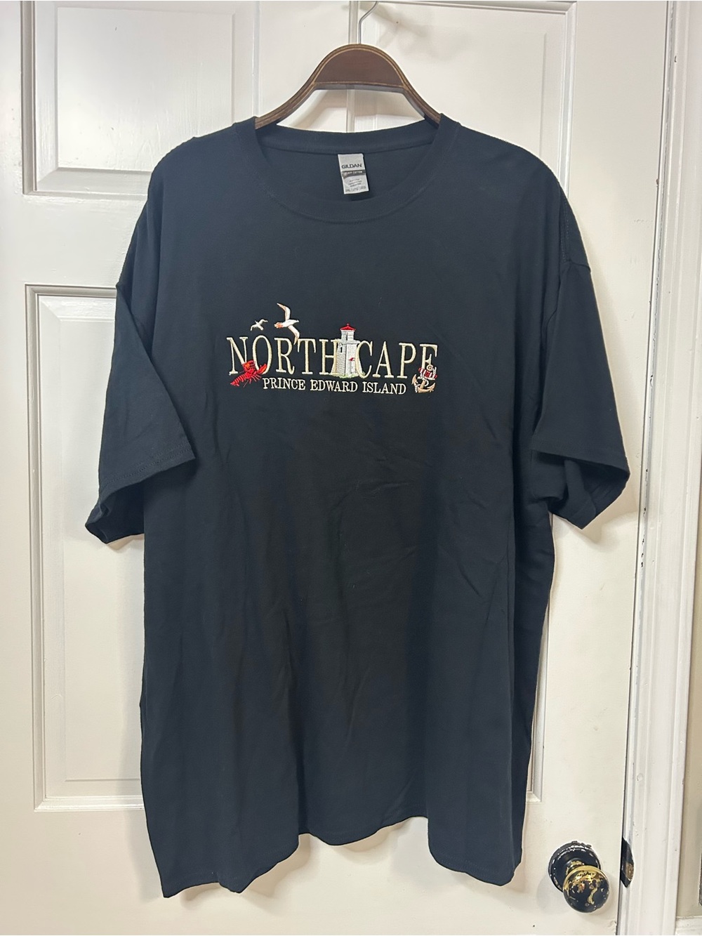 Gildan Black North Cape Prince Edward Island Lighthouse Tee